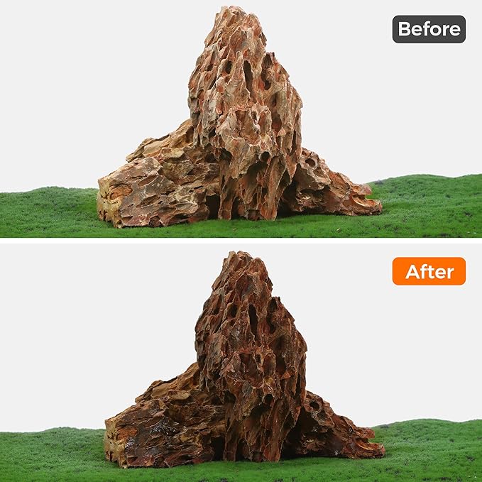 6-8 Inches Natural Dragon Stone 4 PCS Aquarium Rocks for Aquascaping, Aquarium Landscaping, Terrariums, Fish Tank Decoration, Vivariums, Paludarium, Reptile and Amphibian Enclosures-PurrikoPets