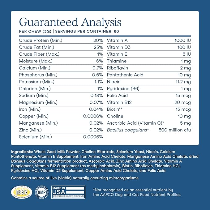 Fera Pets Goat Milk Topper - Multivitamin for Dogs & Cats with Probiotics - Supports Overall Health, Gut Health, and Immune System - for Picky Eaters - 60 TSP-PurrikoPets