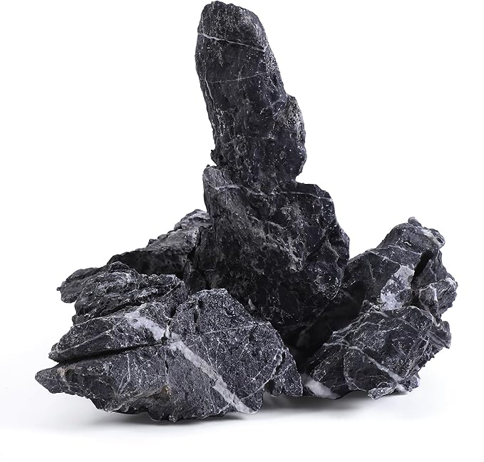 6-8 Inches Natural Seiryu Stone 4 PCS Aquarium Rocks for Aquascaping, Aquarium Landscaping, Terrariums, Fish Tank Decoration, Vivariums, Paludarium, Reptile and Amphibian Enclosures-PurrikoPets