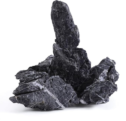 6-8 Inches Natural Seiryu Stone 4 PCS Aquarium Rocks for Aquascaping, Aquarium Landscaping, Terrariums, Fish Tank Decoration, Vivariums, Paludarium, Reptile and Amphibian Enclosures-PurrikoPets