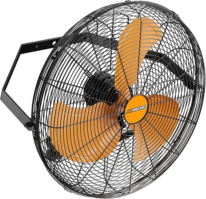 20 Inch Industrial Wall Mount Fan, 4850 CFM High Velocity Metal Wall Fan, 3 Speed, Adjustable Tilt, Commercial Use for Garage, Gym, Covered Patio, Workshop, Greenhouse - UL Listed-PurrikoPets