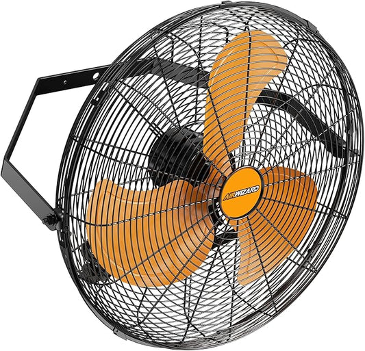 20 Inch Industrial Wall Mount Fan, 4850 CFM High Velocity Metal Wall Fan, 3 Speed, Adjustable Tilt, Commercial Use for Garage, Gym, Covered Patio, Workshop, Greenhouse - UL Listed-PurrikoPets