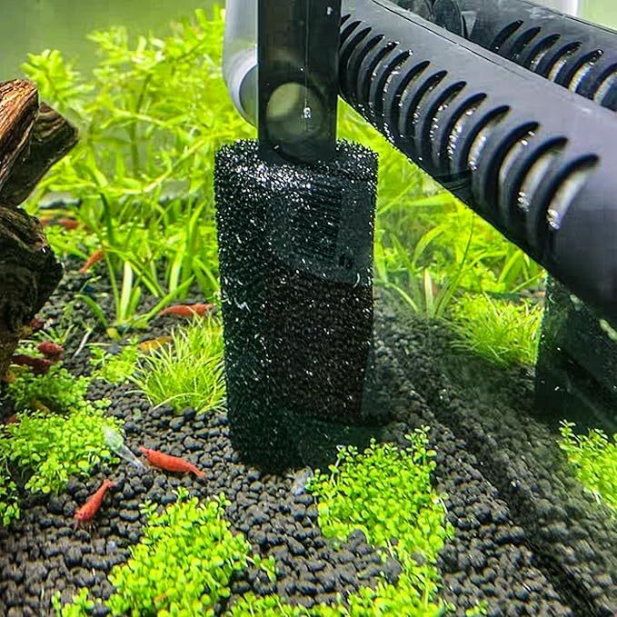 6X Pre-Filter Sponge for Aquarium Shrimp Fry Fish Tank Filter Pump Prefilter Sponge Replacement Foam Cover 3.2 X 1.6 Inch with 0.8" Hole Diameter-PurrikoPets