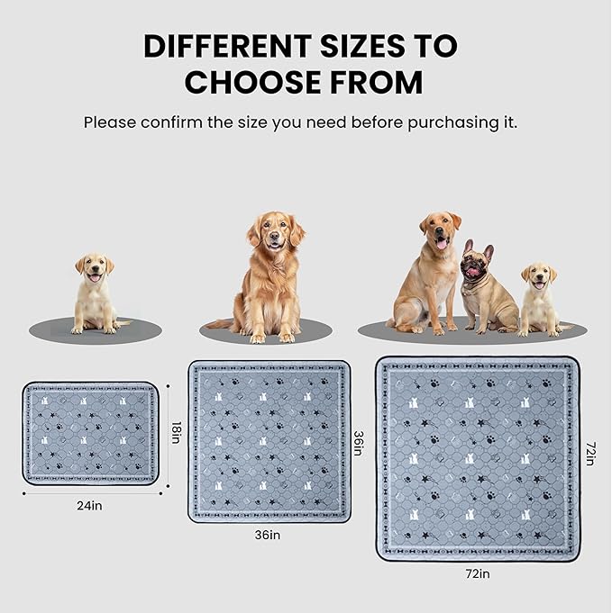 Gardner Pet Washable Dog Pee Pads, 72'' x 72'' Non Slip Dog Mats with Great Urine Absorption, Reusable Puppy Pee Pads for Potty Training , 1 Pack-PurrikoPets