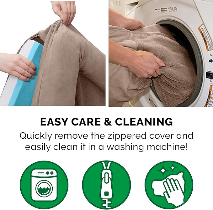 Furhaven Cooling Gel Dog Bed for Large Dogs w/ Removable Bolsters & Washable Cover, For Dogs Up to 125 lbs - Plush & Suede Sofa - Almondine, Jumbo Plus/XXL-PurrikoPets