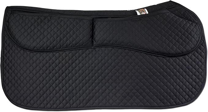 ECP Equine Comfort Products Thermoregulating Western Saddle Pad, Machine Washable Contoured Fit, Water Absorbing, Therapeutic, Shock Absorbing with Adjustable Memory Foam Shims-PurrikoPets