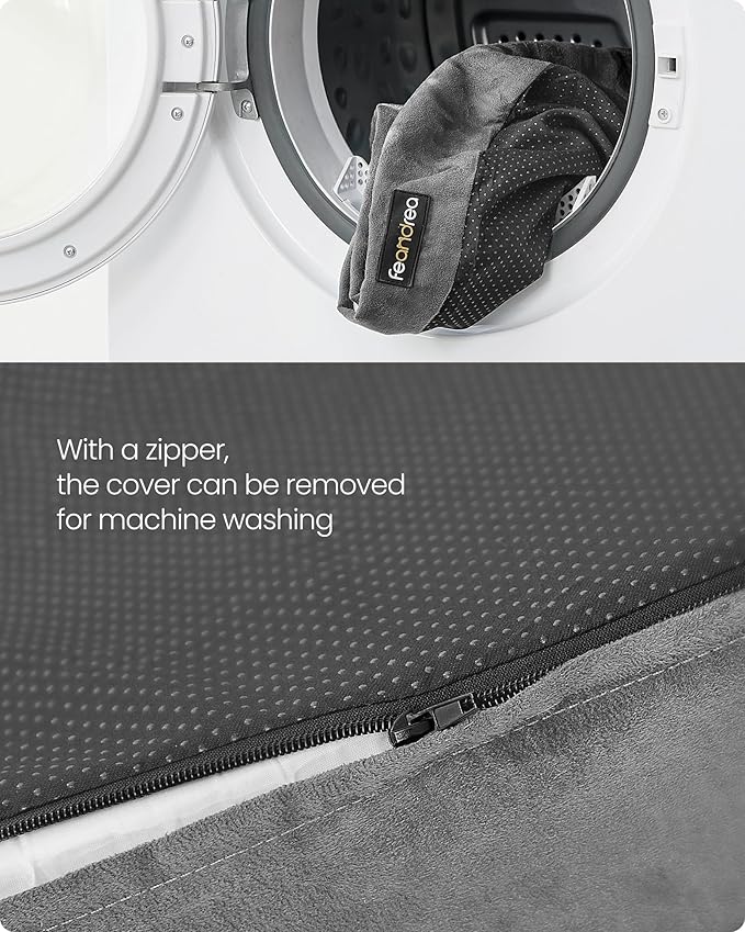 Feandrea Orthopedic Dog Bed, Large Dog Bed Waterproof, Removable Washable Cover Sofa with Non-Slip Bottom, Raised Edges, 36 x 28 x 8 Inches, Light Gray UPGW067G02-PurrikoPets