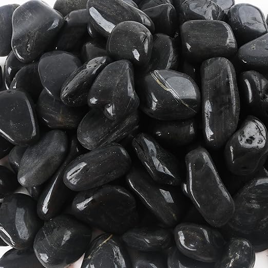 18LB 1"-2" Black River Rocks for Plants, Polished Pebbles for Garden Landscaping, Planters, Aquariums, Vase Fillers – Indoor & Outdoor Decor-PurrikoPets