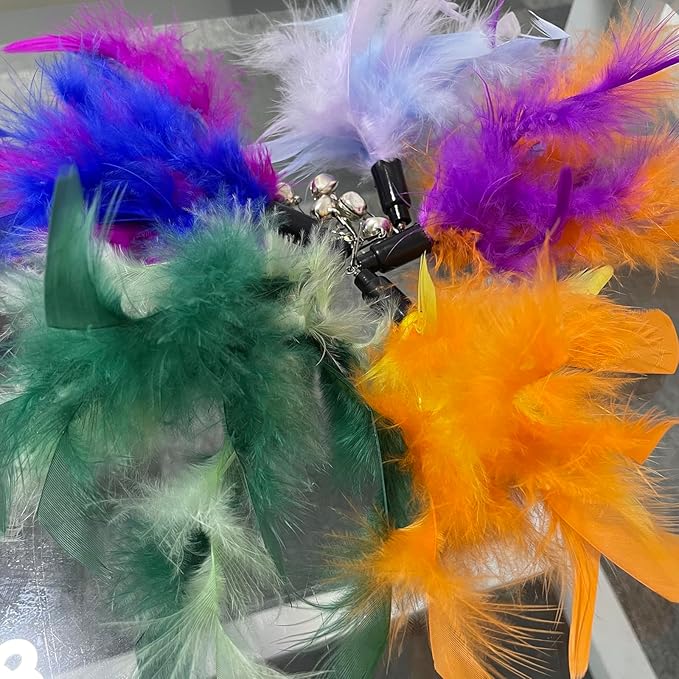 AcceLeah Cat Worm Toy Refills - Assorted Teaser Wand Toys with Bell (11 Pcs)-PurrikoPets