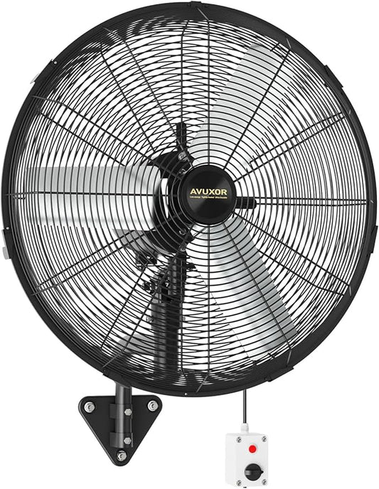 24'' Outdoor Wall Mount Fan, 4 Speed Oscillating Wall Fan with All Sealed Brushless DC Motor, Heavy Duty Industrial Fans, Waterproof Fans for Patios, House, Garage, Commercial, Warehouse, Factory-PurrikoPets