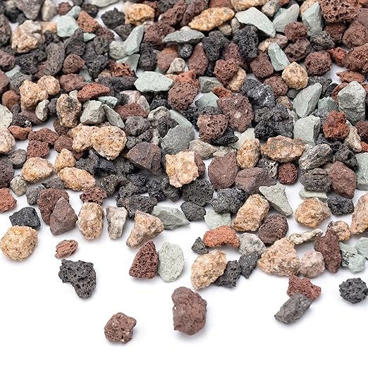 2.5lbs Small Rocks for Terrarium, Planters Drainage, 1/5 Inch Lava Rock for Bonsai Tree, Decorative Gravel for Succulents, Bamboo, Cactus, Mixed Color-PurrikoPets