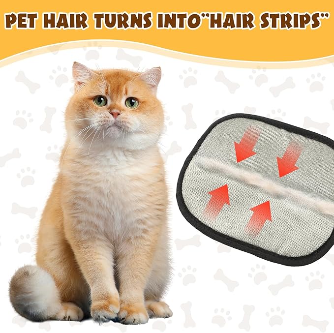 2 PCS Electrostatic Pet Hair Remover, Pet Hair Remover Tool for Cats & Dogs, Cleaning Gloves for Carpet, Couch, Furniture, Car Seat, Double-Sided, Reusable, Washable-PurrikoPets