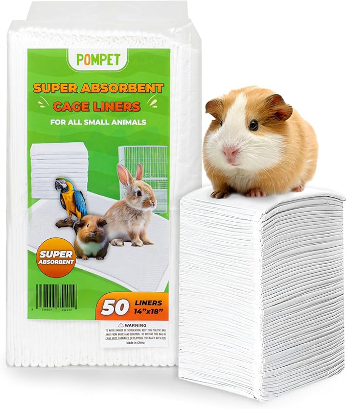 14"" X 18"" Disposable Guinea Pig Cage Liners 50 PCS, Rabbit, Hedgehog, Hamster, Chinchilla, Cat, Reptile and Other Small Animals-PurrikoPets