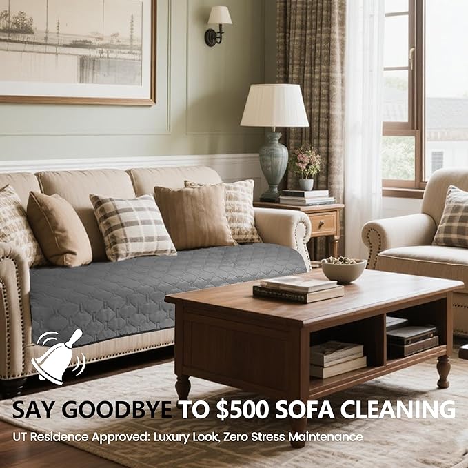 gogobunny 3X Stronger Waterproof Pet Blanket, Scratch Proof Furniture Protector for Dogs Cats, Reversible Cover 52x82 Inch, Dark Grey/Light Grey-PurrikoPets