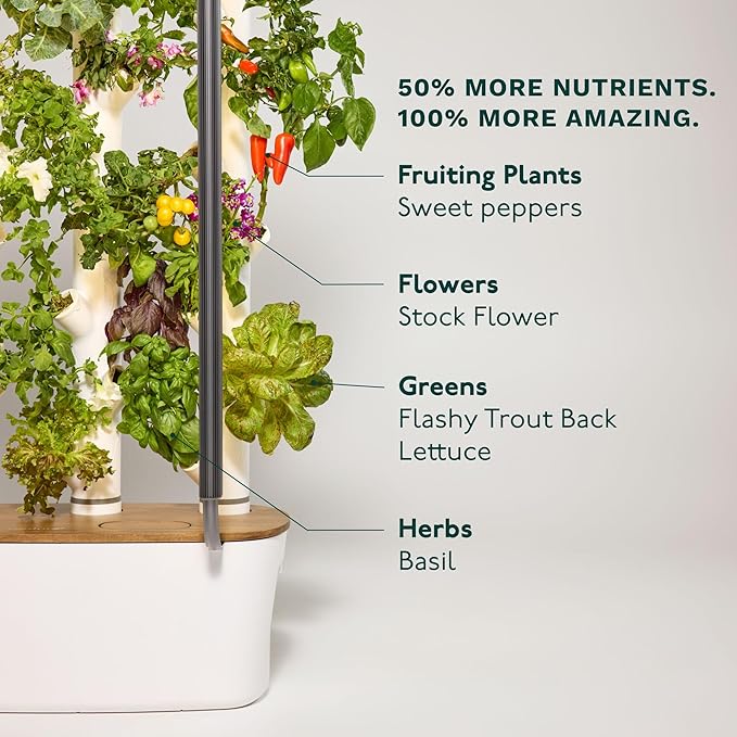 Gardyn 4.0 Hydroponics Growing System Kit & Vertical Garden Planter, 30 Non-GMO Indoor Plants Smart Garden, Herbs, Vegetables & LED Grow Lights for Indoor Gardening System-PurrikoPets