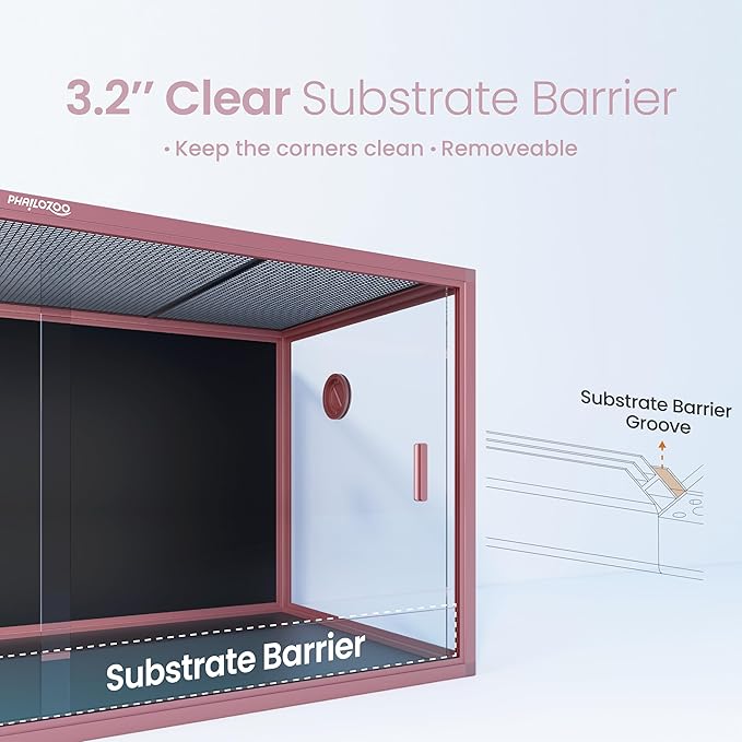 120 Gallon Reptile Terrarium, 48" x 24" x 24" Reptile Enclosure with Sliding Door Top Screen Ventilation,Blue Tongue Skink Tank for Easy Maintenance-PurrikoPets