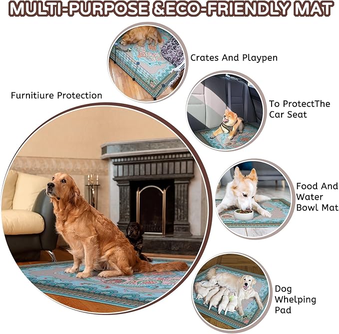 Aitmexcn Washable Pee Pads for Dogs, 2Pack Super Absorbent Reusable Puppy Pads ,100% Waterproof, Leak-Proof Whelping Pads Non-Slip Dog Mats for Floor Protector,Couch Cover, Crate, Potty Training 41x41-PurrikoPets