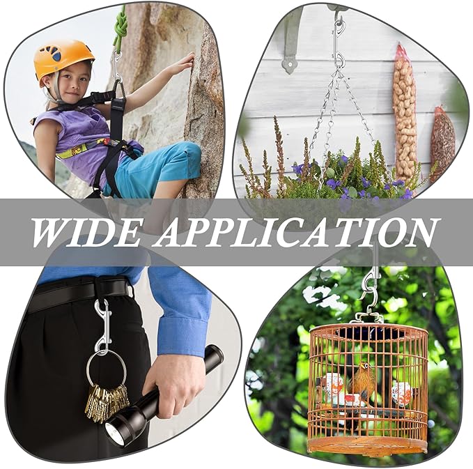 ERKOON 3.5 inch Double Ended snap Hooks,110lbs Metal Clips Load Capacity Zinc Alloy Double Sided Clips Heavy Duty Trigger Snap for Dogs Leashes/Water Bucket/Horse Feed/Hammocks Bolt snap-PurrikoPets