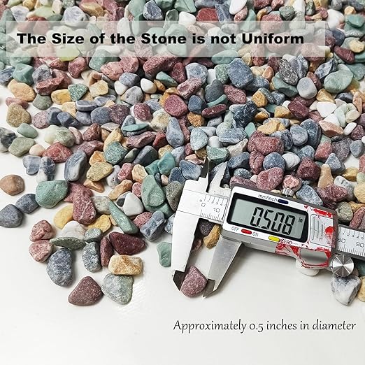 15LB Succulents Rocks for Plants Cactus Gravel Pebbles for Fish Tank 1/2 Inch Natural River Rocks for Vase, Aquarium, Landscaping,Bonsai,Terrarium Pebbles, Mixed Color-PurrikoPets