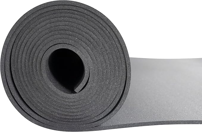 Genaflex Rubber Gym Floor Mat - 8mm Thick - Heavy Duty Commercial Protective Gym Flooring Roll (Black, 4' X 15')-PurrikoPets