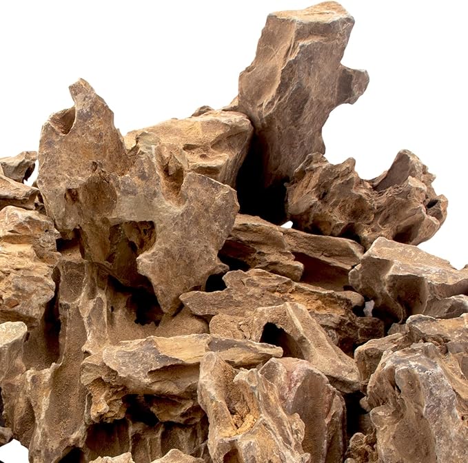 18.1 Pounds Natural Dragon Stones for Aquascaping Terrariums,Aquarium Dragon Ohko Rock (2.1 to 7.2 inch)-PurrikoPets