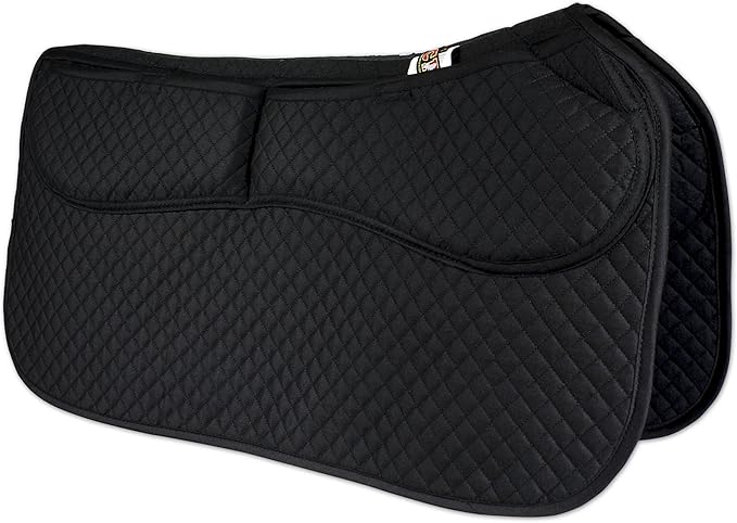 ECP Equine Comfort Products Thermoregulating Western Saddle Pad, Machine Washable Contoured Fit, Water Absorbing, Therapeutic, Shock Absorbing with Adjustable Memory Foam Shims-PurrikoPets