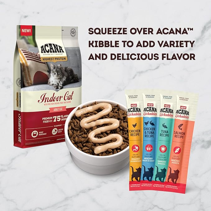 ACANA Lickables Cat Treats Variety Pack: .5oz Tubes (8 Count, 2 of Each)-PurrikoPets