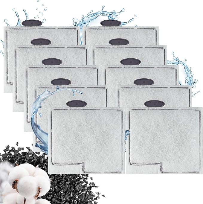 10 Pack Medium Filters Cartridges Compatible with Aqueon QuietFlow LED PRO Power Filter Size 10, E Internal Power Filter Size 20,10 Gallon Fish Tank-PurrikoPets