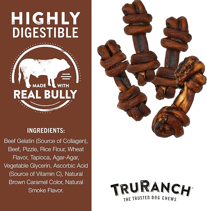 4-5" Collagen Bones, Bully - Collagen Dog Bones - Long Lasting Healthy Joint Support - Rawhide Alternative - Skin & Coat Health, Value Pack, 15 Bags, 60 Count-PurrikoPets