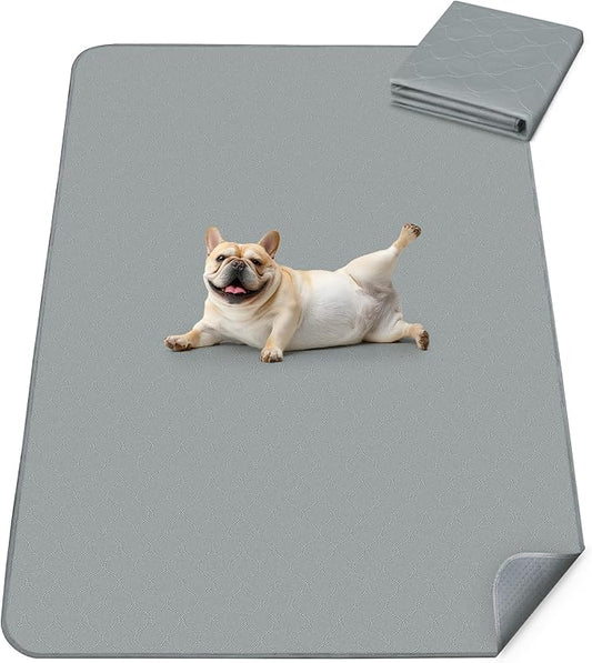 FXW Washable Pee Pads for Dogs, Puppy Pads with Super Absorbent, Specifically Designed for FXW Rollick/Homeplus 24inch 6 Panels Dog Playpen, 63" × 39" Rectangle, Gray, 1 Pack-PurrikoPets