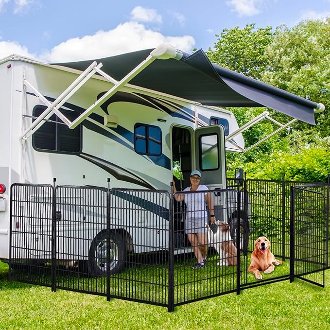 Garden Fencing 36 inch High, 10 Panels Total 22.1 Ft(L) Dog Fence Outdoor for Yard, Gate 21 inches Wide with Low Sills. Animal Barrier Fence, Fencing for Garden Beds, Rabbit Fences-PurrikoPets