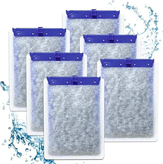Filter Cartridges Large Compatible with Tetra Whisper Bio-Bag Aquarium Filters, Fish Tank Filters Replacement for Aquariums for Whisper Filter 20i 40i/ IQ 20 30 45 60/ PF20 30 40 60, 6 Pack-PurrikoPets