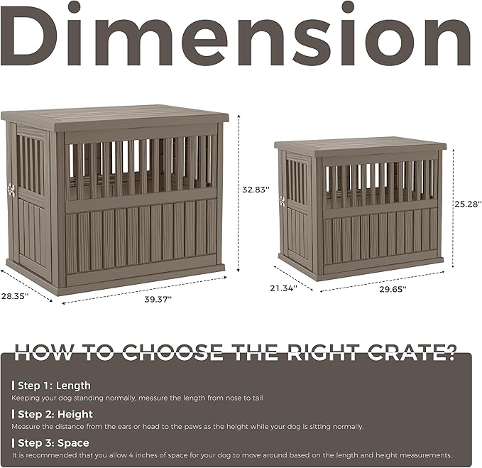 Dog House - Resin Outdoor Dog Kennel with Ventilated Design, Waterproof Dog Bed Shelter for Backyard, Garden & Patio-PurrikoPets