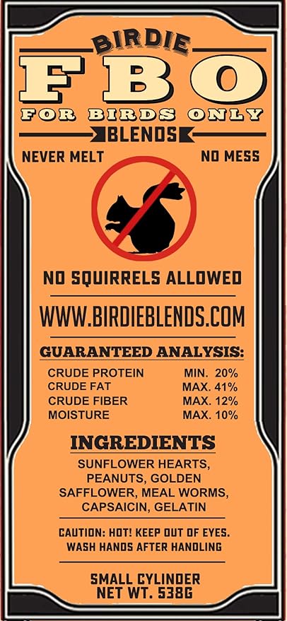 FBO: for Birds Only Wild Bird Seed 4" Cylinders - Squirrels Don't Like It! (2 - 4" Cylinders)-PurrikoPets