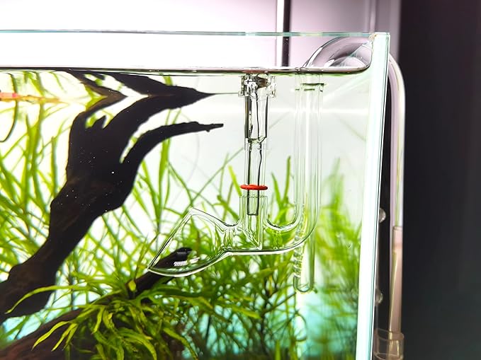 Glass Lily Pipe Set Outflow with Surface Skimmer & Multi-Level Water Intake (17mm for 16/22mm (5/8'' i.d.) tubing)-PurrikoPets