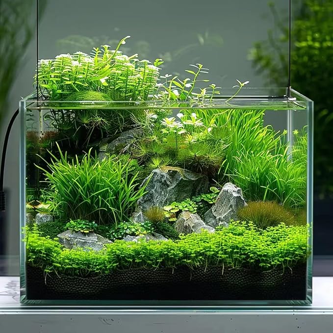 5 Gallon Glass Fish Tank, Easy to Maintain Small Aquarium for Betta/Goldfish/Snails/Shrimp and Aquatic Planting.-PurrikoPets