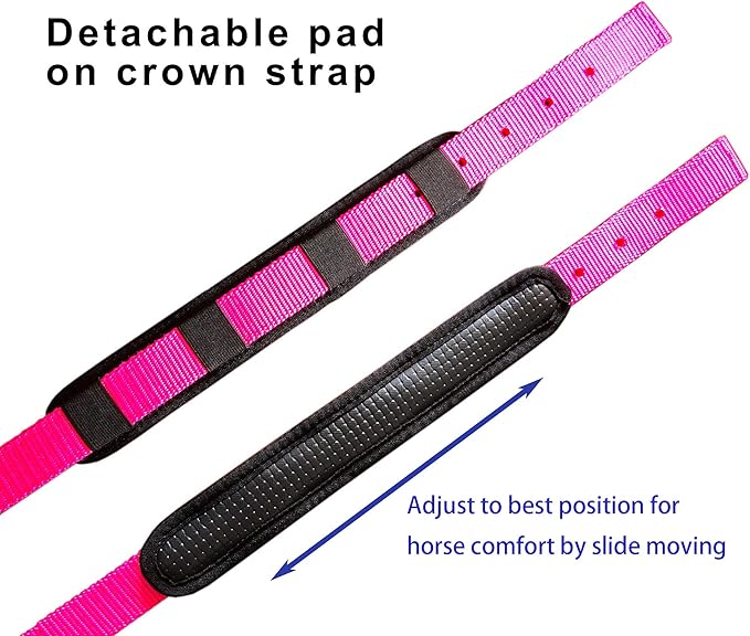 T TEKE Adjustable Horse Halters by Heavy Duty Soft Nylon, Padded with Anti-rubbing Waffle Neoprene on Both Crown & Nose-PurrikoPets