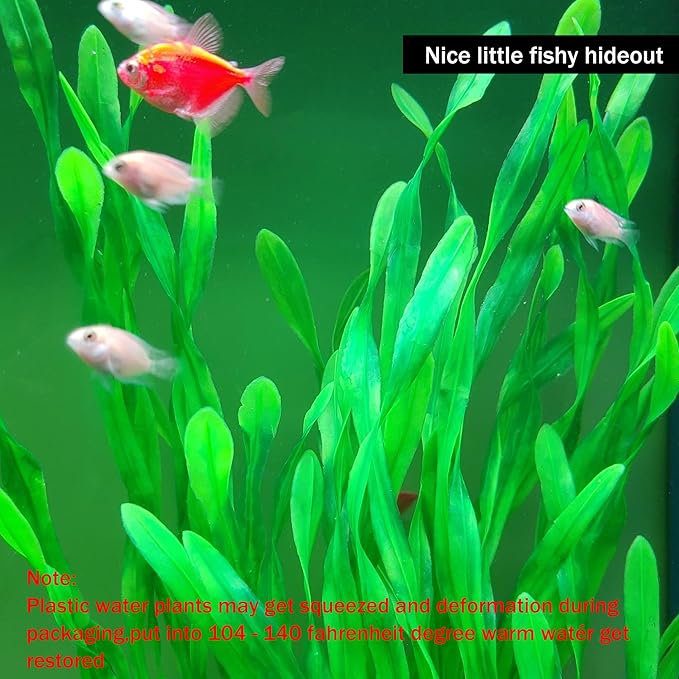 25.98 Inch Tall Aquarium Plants – Large Lifelike Artificial Fish Tank Decorations, 2 Pcs Fish Tank Plants Plastic，Durable & Safe for Freshwater/Saltwater Aquariums (Green (Style B))-PurrikoPets