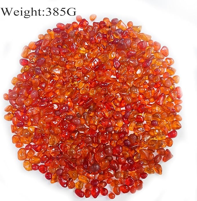 Glass Stones, 0.85LB/385g Orange Red Aquarium Gravel Rocks, Orange Red Pebbles for Fish Tank, Sea Glass for Vase Filler Craft-PurrikoPets