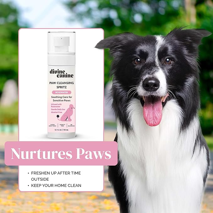 Dog Paw Cleaner - 5.1 Fl Oz of Alcohol Free Paw Cleansing Spray - Made with Rosewater, Aloe, Copaiba Oil, and Lemongrass Oil to Nourish and Clean Paws - Made in The USA-PurrikoPets