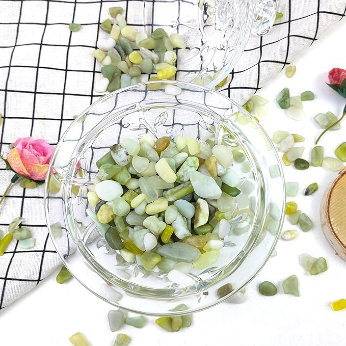 2 lbs Jade Rocks for Plants Indoor, 1/4 inch Small Pebbles for Plants, Decorative Rocks for Succulents Cactus Vases Landscaping Drainage and Outdoor Garden Rocks-PurrikoPets