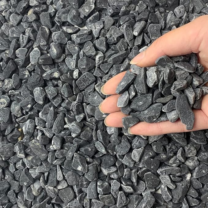 5lbs Black Pea Gravel, 3/8 Inch Decorative Pebbles Succulent Rocks, Black River Rocks Stones for Planters Vase Landscaping and Outdoor Garden Rock-PurrikoPets