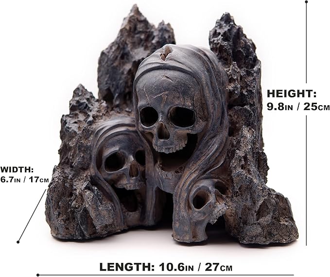 Fish Tank Decor Rocks.Aquarium Decoration Model.Easy and Quick Solution for Aquascaping.(Skull Canyon)-PurrikoPets