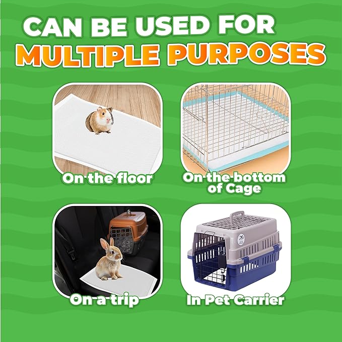 14"" X 18"" Disposable Guinea Pig Cage Liners 50 PCS, Rabbit, Hedgehog, Hamster, Chinchilla, Cat, Reptile and Other Small Animals-PurrikoPets