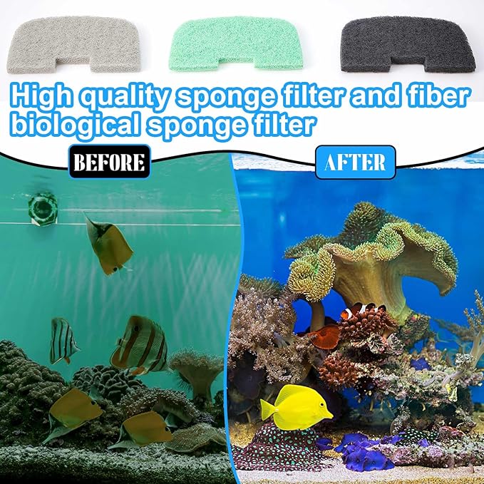 32 Pcs Aquarium Replacement Maintenance Kit Compatible with Fluval 106/107 Filter Media Including Biological Sponge, Ammonia/Phosphate/Nitrite Remover Pad, Aquarium Towel, Grease-PurrikoPets