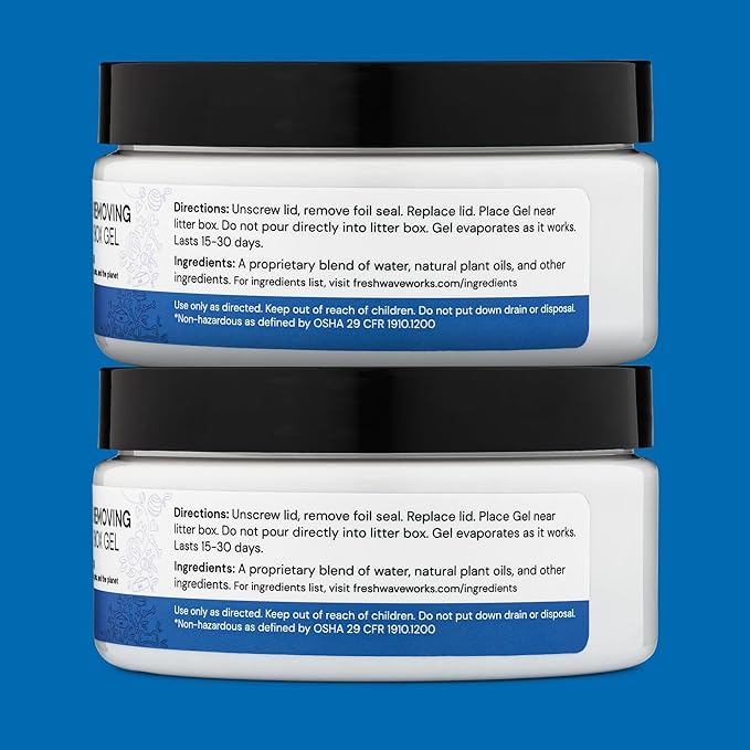 Fresh Wave Odor Removing Litter Box Gel, 7 oz. |Pack of 2 | Safer Pet Odor Eliminator for Home and Litter Box Area-PurrikoPets