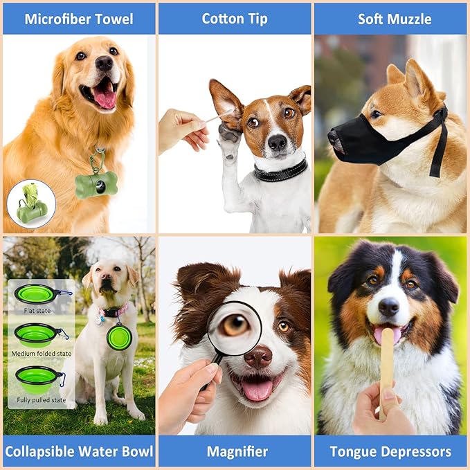 Dog First Aid Kit - Pet First Aid Kit for Dogs Pet Emergency Kit with Grooming Hammock Harness Nail Clipper First Aid Supplies for Home Camping-PurrikoPets