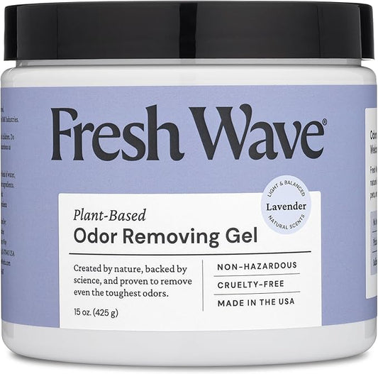 Fresh Wave Lavender Odor Removing Gel, 15 oz. | Odor Absorbers for Home | Safer Odor Relief | Natural Plant-Based Odor Eliminator | Every 15 oz. Lasts 30-60 Days | for Cooking, Trash & Pets-PurrikoPets