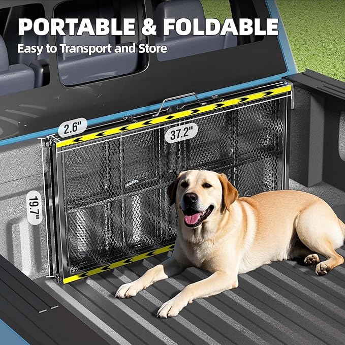Dog Ramp for Car, 74x20 Inches Outdoor Portable Dog Ramps for Large Dogs with Reflective Strips, Non-Slip Surface Pet Ramp (Support Up to 150LBS)-PurrikoPets