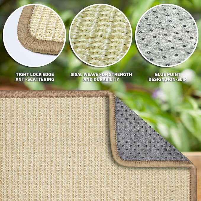 2Pcs Rabbit Scratch Mat,16 x 12 Inch Sisal Rabbit Scratching Pad,Rabbits Scratching Mats for Cages,Claws and Teeth Care Rabbits Chew Toys,Small Pet Bedding for Biting Sleeping Nesting-PurrikoPets